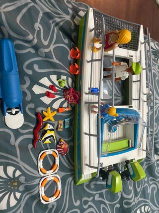 playmobil barco vistas fondo marino