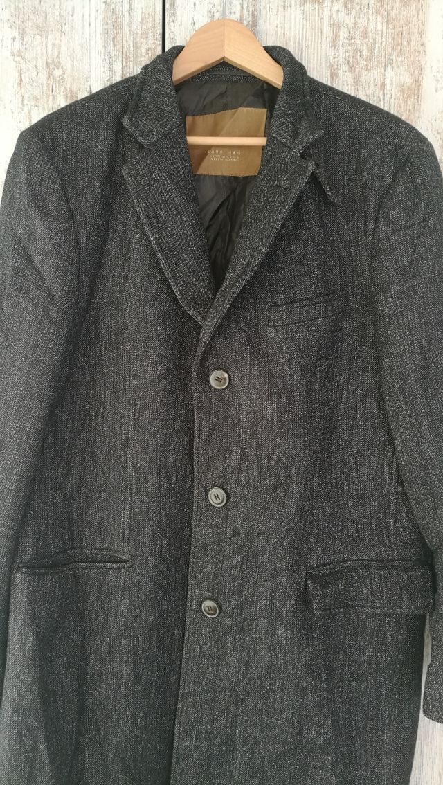 Abrigo 3/4 gris hombre