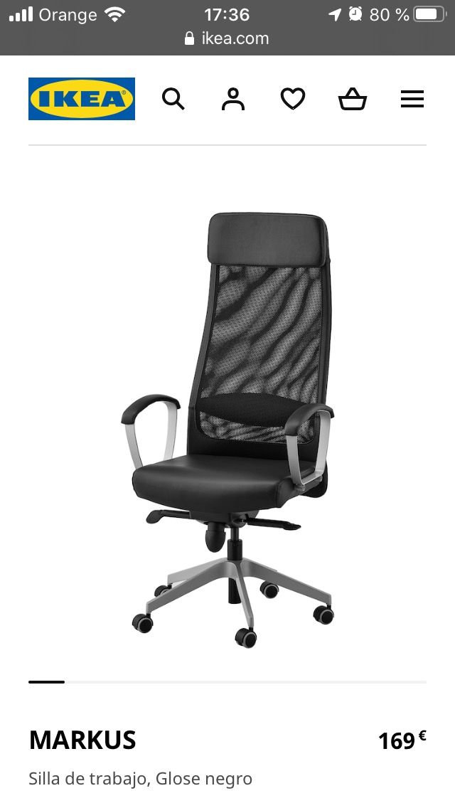 Silla Markus Ikea, nueva de segunda mano por 120 € en Barcelona en WALLAPOP