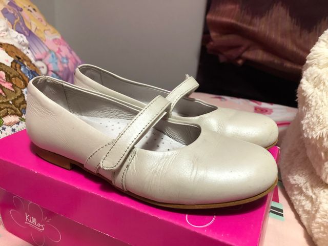 Zapato  nácar/ blanco roto T. 32 de piel