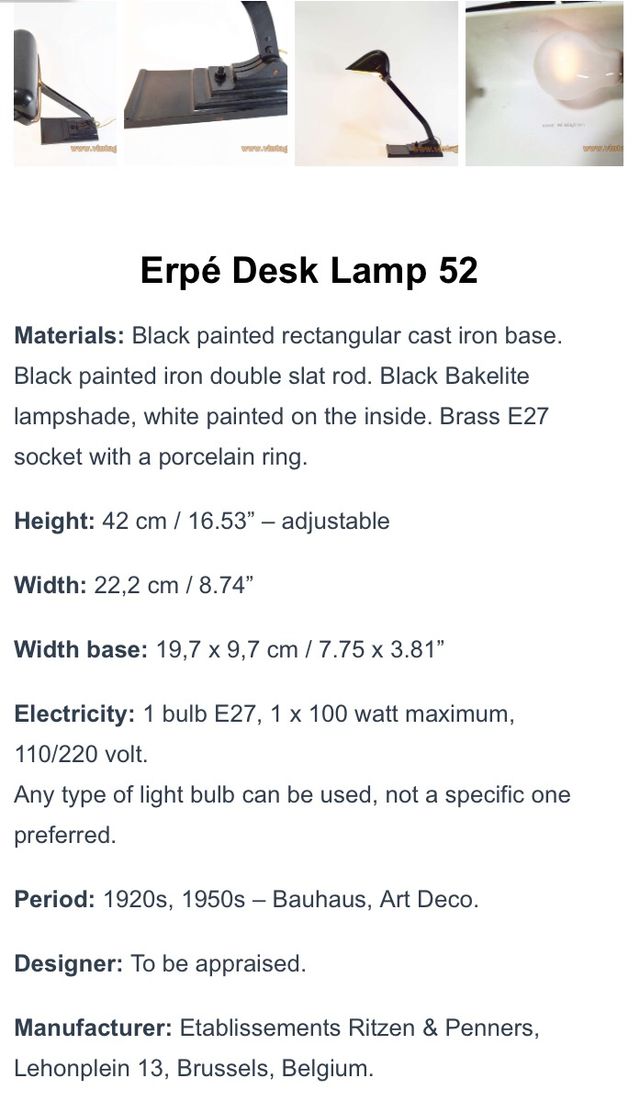 Lámpara de sobremesa ERPE