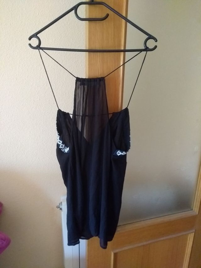 Top elegante negro talla L