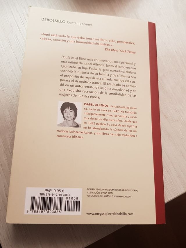 Libro "PAULA". De Isabel Allende