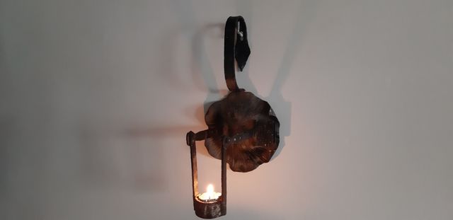 CANDELABRO DE HIERRO FORJADO · RETRO RÚSTICO