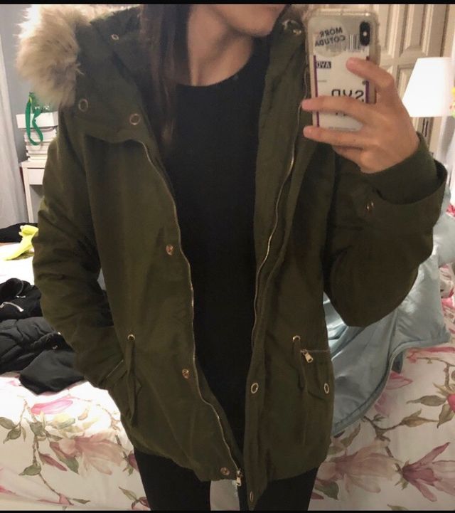 Cazadora parka desmontable kaki