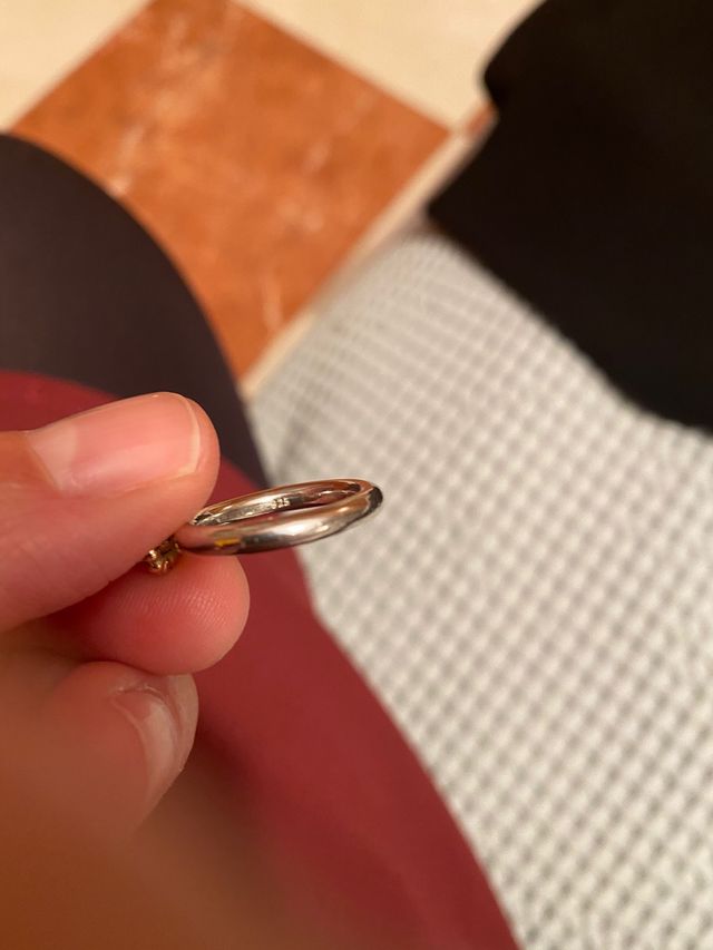 Anillo Pandora plata plata, circonitas y aro oro