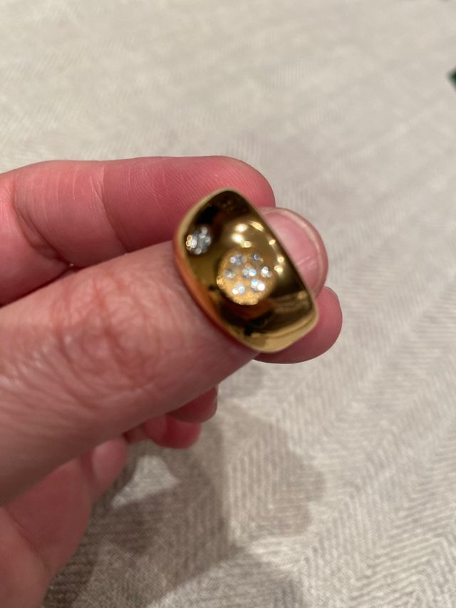 Anillo marca morellato acero bañado talla 14