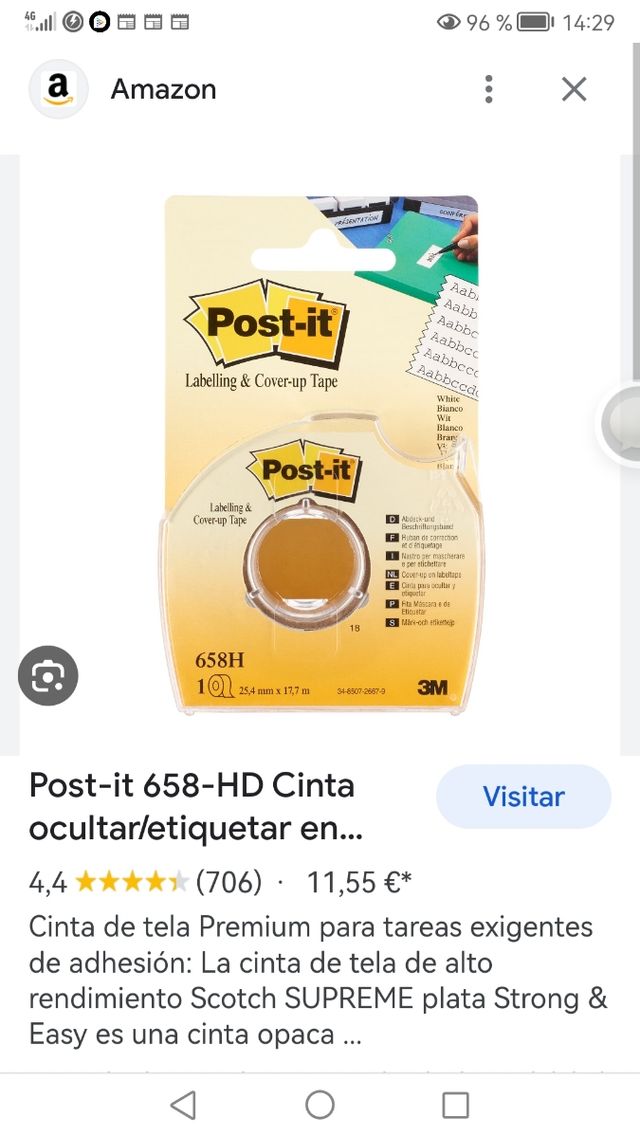 Post-it cinta etiquetas 25×17 con portarollos