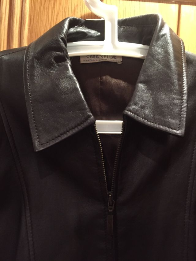 Cazadora Piel blandita MARRÓN. talla 42