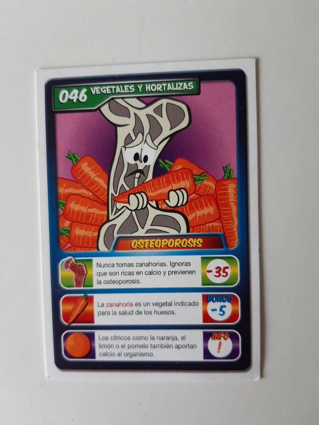 195 cromos de alimentos y 24 de pegatinas