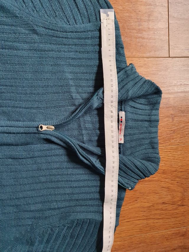 Chaqueta Azul Cerceta Unisex Doble Cremallera Punt