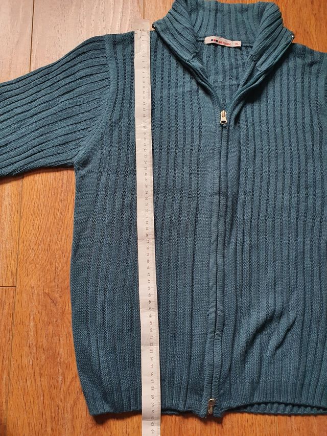 Chaqueta Azul Cerceta Unisex Doble Cremallera Punt