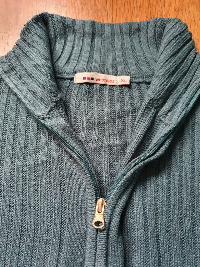 Chaqueta Azul Cerceta Unisex Doble Cremallera Punt