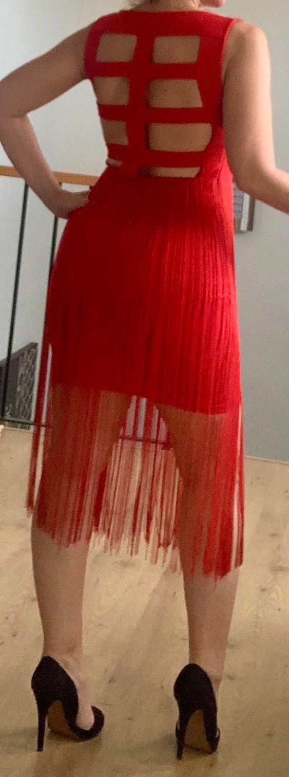 Súper Vestido Rojo de Flecos