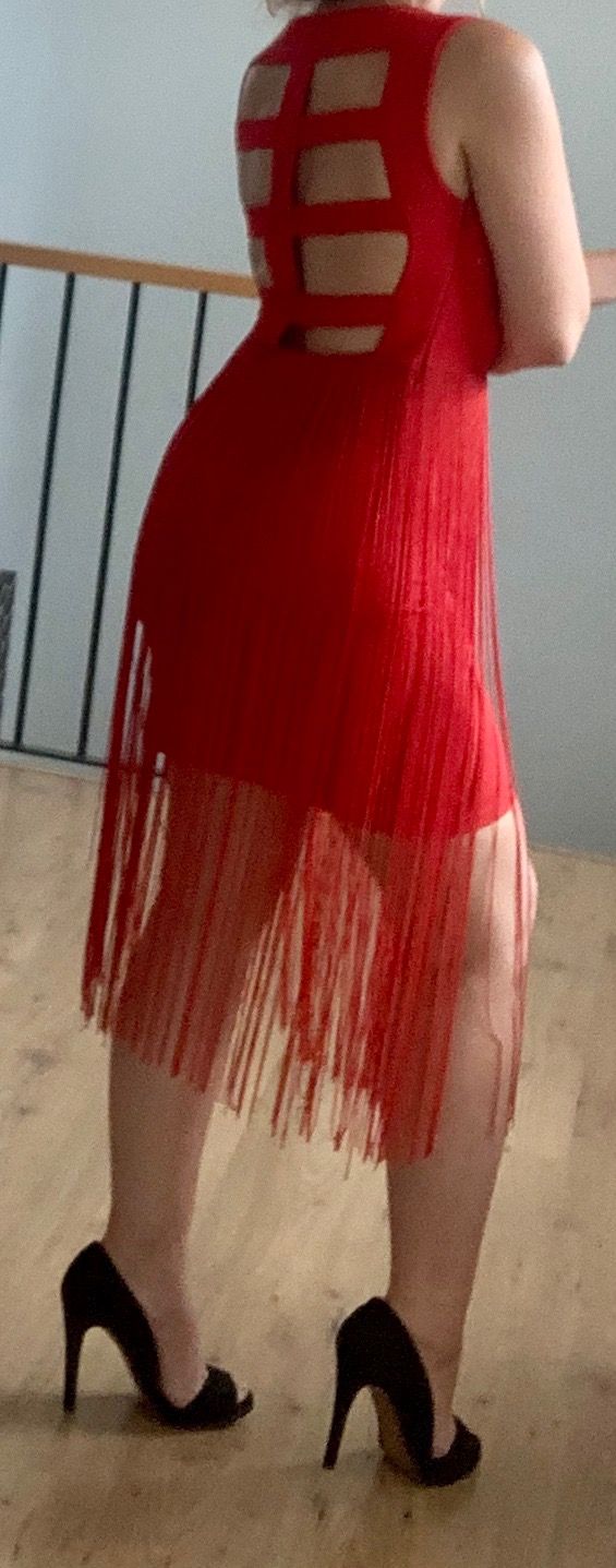 Súper Vestido Rojo de Flecos