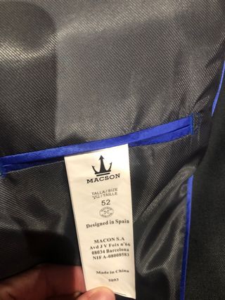 Trajes hombre Macson talla 52 (42) de segunda mano por 70 EUR en Sant  Andreu de la Barca en WALLAPOP