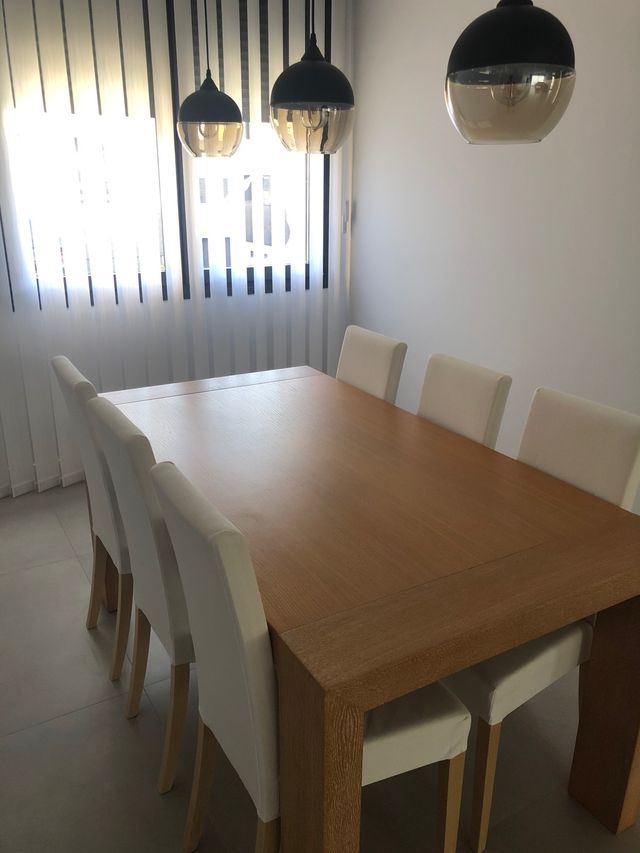 Mesa comedor chapado natural