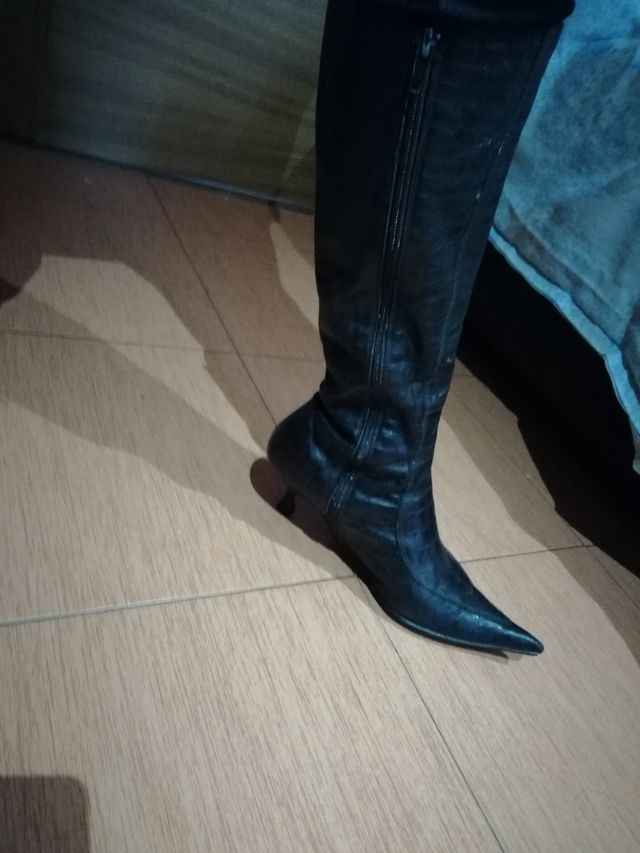 botas retro auténtica piel de cocodrilo