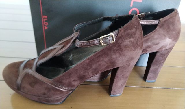 Zapatos piel ante marrón talla 37