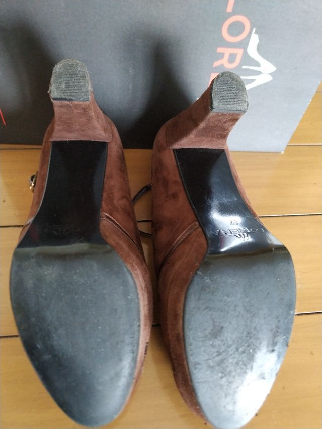 Zapatos piel ante marrón talla 37