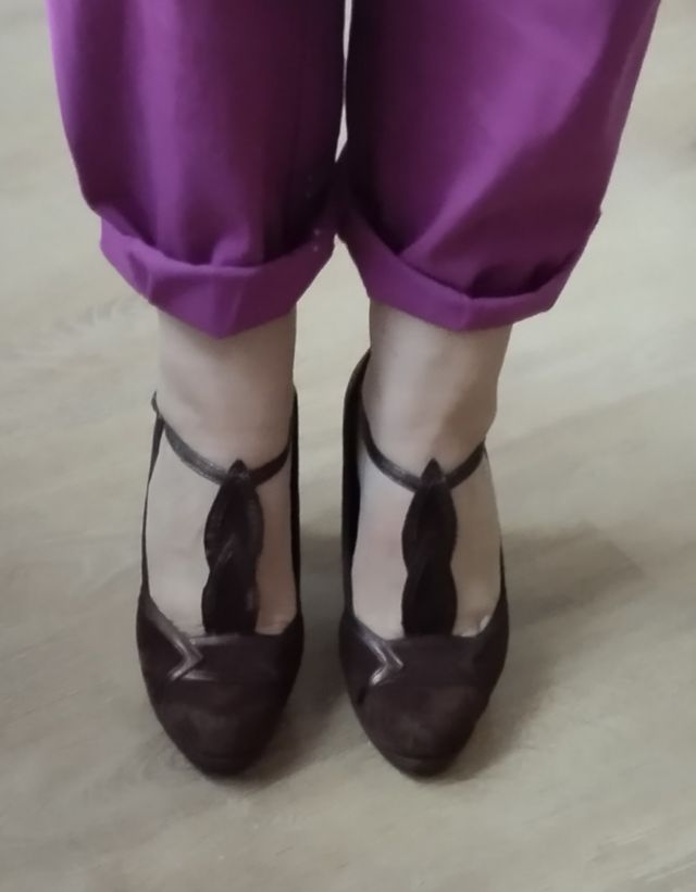 Zapatos piel ante marrón talla 37