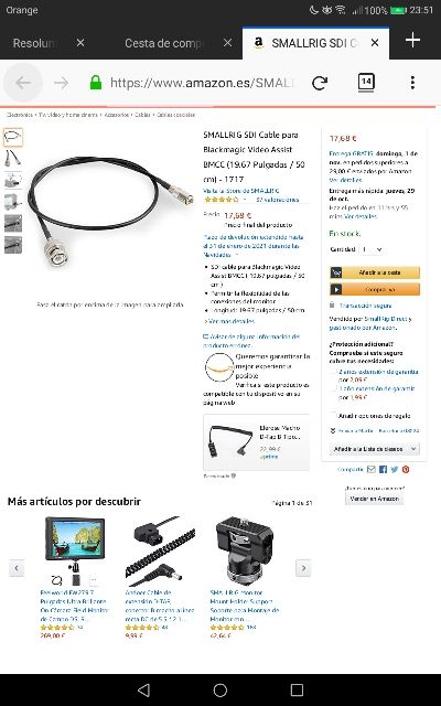 Cable Blackmagic SDI