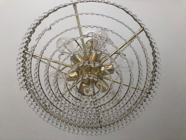 Lampara vintage años 60 de cristal de roca