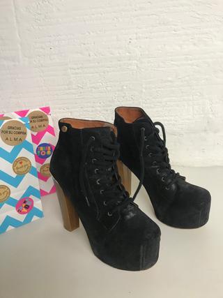 BOTIN NEGRO/BRILLO piel  SEASIDE T.38