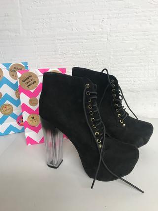 BOTIN SEASIDE PLATAFORMA NOBUCK NEGRO T. 38