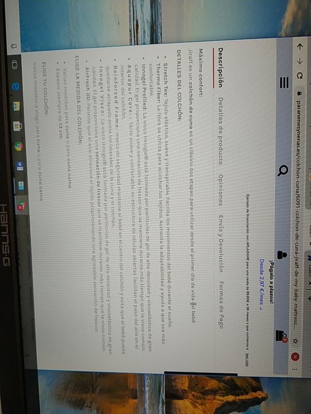 colchon de cuna viscoelástico como nuevo