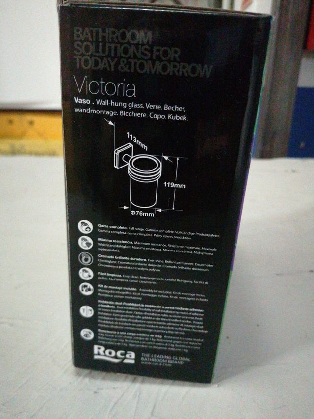 Portavaso y vaso de pared Victoria