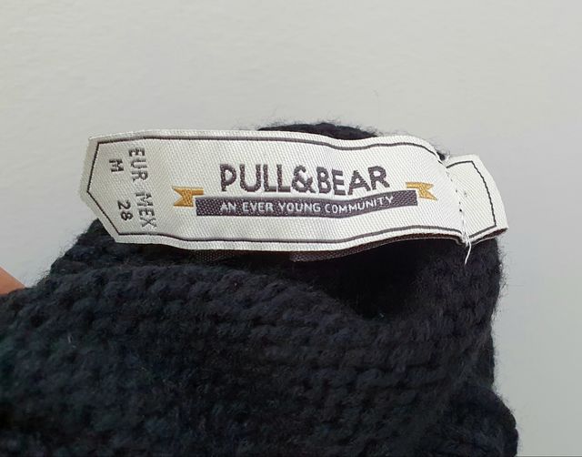 VESTIDO PUNTO PULL & BEAR TALLA M BLANCO ROTO