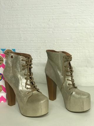 BOTIN PIEL ORO SEASIDE PLATAFORMA T.38 nuevos