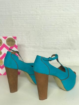 ZAPATOS SEASIDE PLATAFORMA AZUL TURQUESA T.38