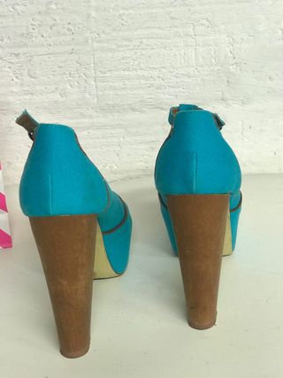 ZAPATOS SEASIDE PLATAFORMA AZUL TURQUESA T.38