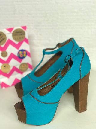 ZAPATOS SEASIDE PLATAFORMA AZUL TURQUESA T.38