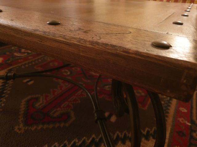 MESA DE ROBLE Y FORJA