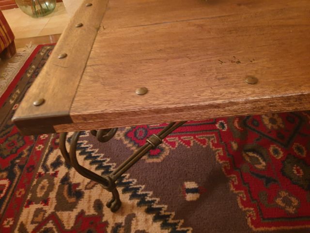 MESA DE ROBLE Y FORJA