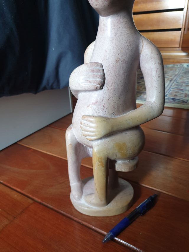 ESCULTURA FIGURA ALABASTRO TALLADO FECUNDIDAD 42cm