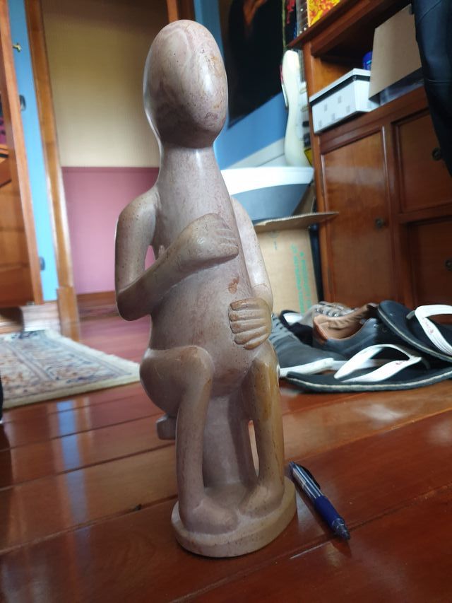 ESCULTURA FIGURA ALABASTRO TALLADO FECUNDIDAD 42cm