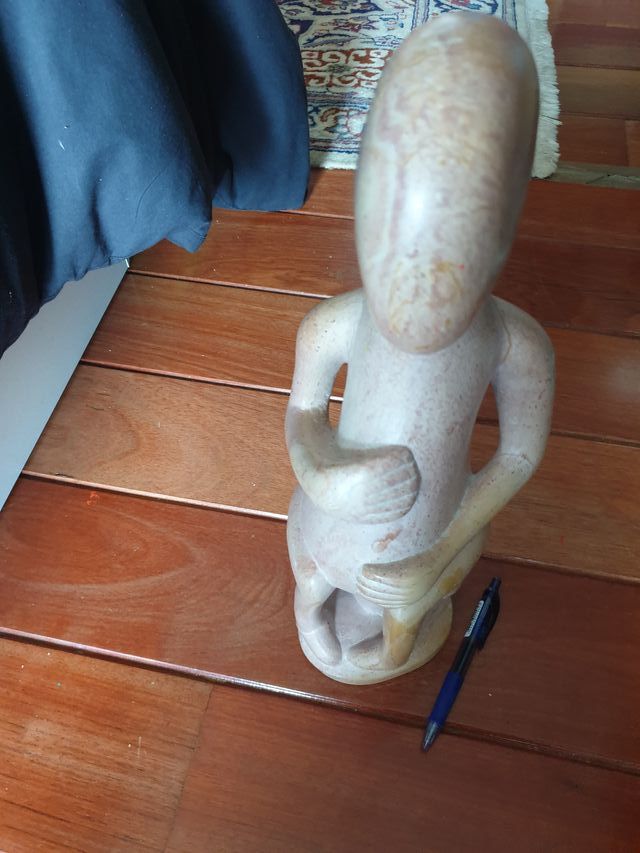 ESCULTURA FIGURA ALABASTRO TALLADO FECUNDIDAD 42cm