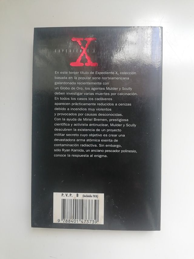 libro expediente x calcinación espontánea