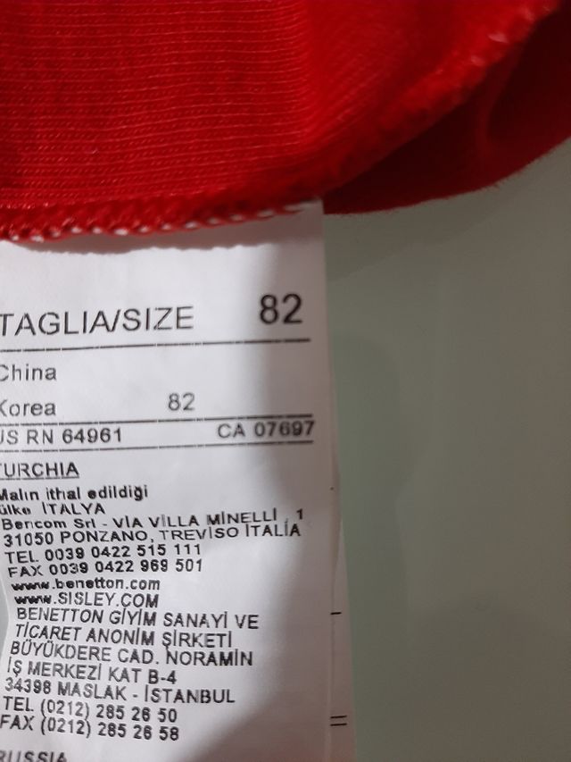 camiseta manga larga niño 18meses Benetton