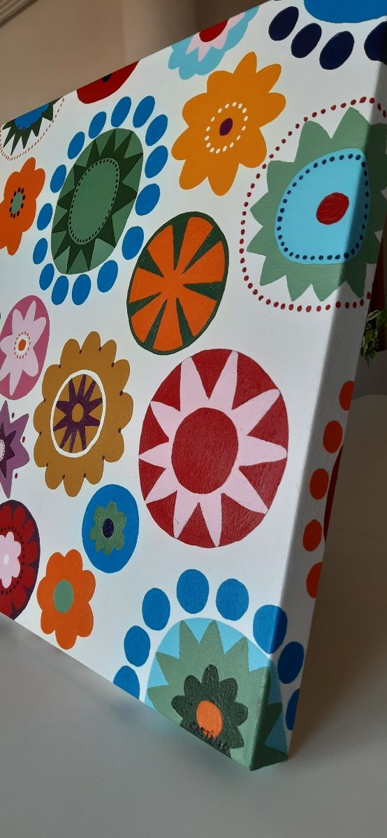 Cuadro acrílico : arte floral