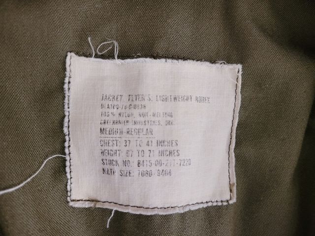 flight BOMBER JACKET SLIM M vintage greenbrier ind