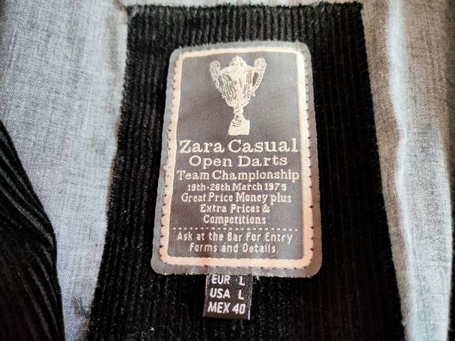 Chaqueta pana negra Zara