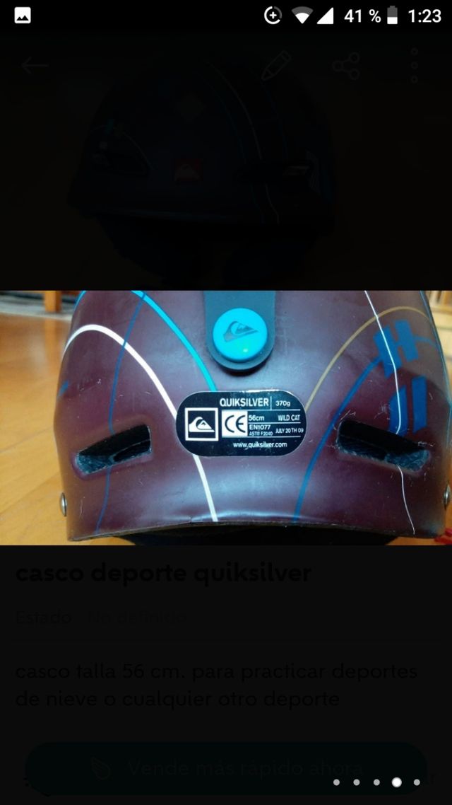 casco deporte quiksilver. oportunidad