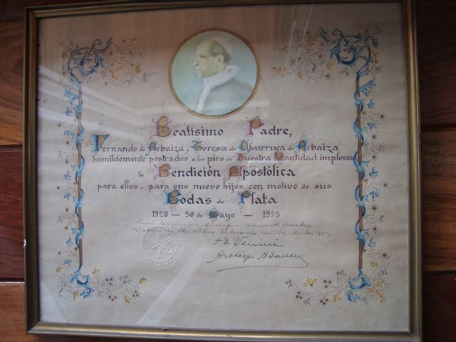 BENDICION APOSTOLICA PAPA PIO XII BODAS PLATA 1953