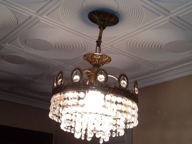 LAMPARA VINTAGE CRISTALES STRASS