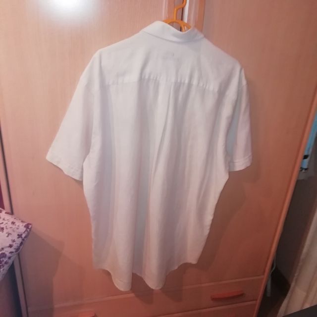 camisa de hombre  manga corta beige talla 6